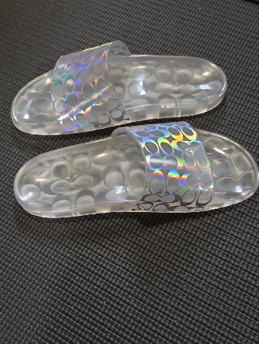 Coach Clear Holographic Jelly Slide Sandals - Clear - Picture 11 of 11